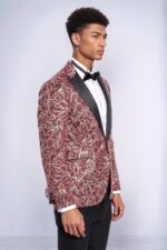 Sparkling-Ivy-Patterned-Slim-Fit-Burgundy-Men-Evening-Tuxedo-Jacket-Wessi-2