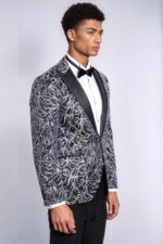 Sparkling-Ivy-Patterned-Slim-Fit-Navy-Blue-Men-Tuxedo-Jacket-Wessi-2