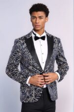 Sparkling-Ivy-Patterned-Slim-Fit-Navy-Blue-Men-Tuxedo-Jacket-Wessi-4