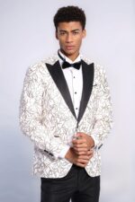 Sparkling-Ivy-Patterned-Slim-Fit-White-Men-Wedding-Groom-Blazer-Wessi-2