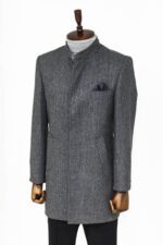 Standing-Collar-Patterned-Grey-Men-Coat-Wessi-3