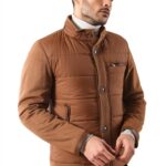 Standing Collar Zippered Men Quilted Coat - Wessi