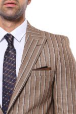 Striped-Blazer-Plain-Pants-Light-Brown-Men-Suit-Wessi-2