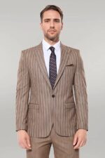 Striped-Blazer-Plain-Pants-Light-Brown-Men-Suit-Wessi-4
