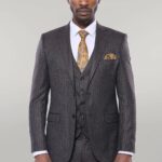 Striped Brown Vested Suit | Wessi