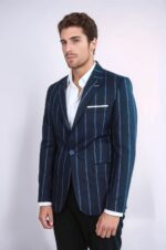 Striped-Dark-Blue-Slim-Fit-Blazer-Wessi-2