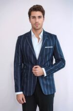 Striped-Dark-Blue-Slim-Fit-Blazer-Wessi-3