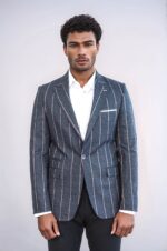 Striped-Dark-Grey-Slim-Fit-Blazer-Wessi-1
