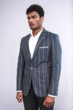 Striped-Dark-Grey-Slim-Fit-Blazer-Wessi-2