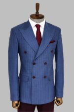 Striped-Double-Breasted-Blue-Men-Blazer-Wessi-2