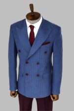 Striped-Double-Breasted-Blue-Men-Blazer-Wessi-4
