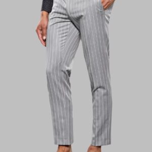 Striped Grey Men Trousers - Wessi