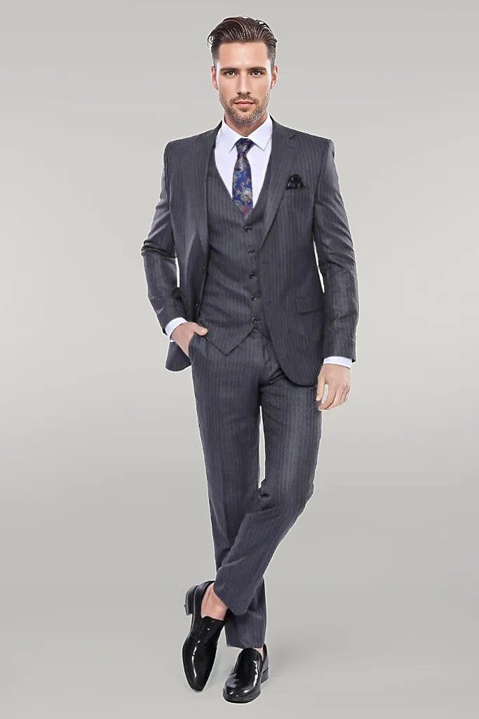 Black and Gold Stripes Suits - Vested Suits main image 1