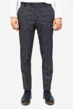 Striped Navy Blue Men Trousers