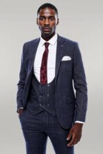 Striped Navy Double Breasted Suit