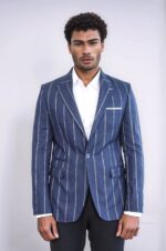 Striped-Slim-Fit-Navy-Blue-Men-Blazer-Wessi-1