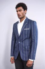 Striped-Slim-Fit-Navy-Blue-Men-Blazer-Wessi-2