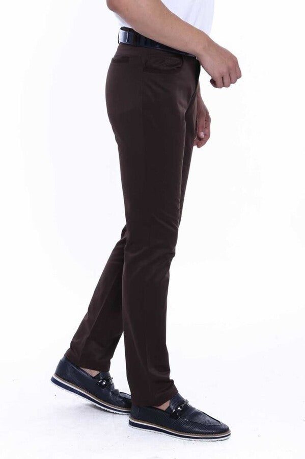 Suede Dark Brown Men Jeans