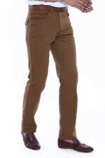 Suede-Flap-Pockets-Plain-Cotton-Brown-Men-Pants-Wessi-1