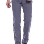 Suede Flap Pockets Plain Cotton Grey Men Pants - Wessi