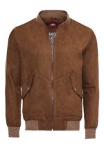 Tawny Patch Pockets Suede Bomber Coat