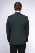 Textured-Slim-Fit-Peak-Lapel-Green-Men-Blazer-Wessi-4