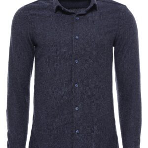 Thick Patterned Navy Blue Men Lumberjack Shirt - Wessi