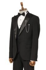 Three-Piece-Slim-Fit-Single-Button-Black-Men-Suit-2
