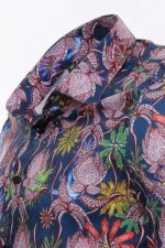 Tiger-And-Leaf-Patterned-Long-Sleeves-Slim-Fit-Blue-Men-Shirt-Wessi-1