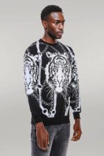 Tiger-Patterned-Slim-Fit-Black-Sweatshirt-Wessi-7