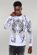 Tiger-Patterned-Slim-Fit-White-SweatshirtTiger-Patterned-Slim-Fit-White-Sweatshirt-Wessi-1