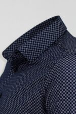 Tiny-Check-Patterned-Slim-Fit-Blue-Men-Shirt-Wessi-2