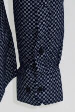 Tiny-Check-Patterned-Slim-Fit-Blue-Men-Shirt-Wessi-3