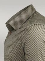 Tiny-Check-Patterned-Slim-Fit-Light-Brown-Men-Shirt-Wessi-1