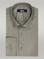 Tiny-Check-Patterned-Slim-Fit-Light-Brown-Men-Shirt-Wessi-2