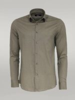 Tiny-Check-Patterned-Slim-Fit-Light-Brown-Men-Shirt-Wessi-3