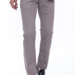 Trimmed Pockets Plain Slim Fit Beige Men Pants - Wessi