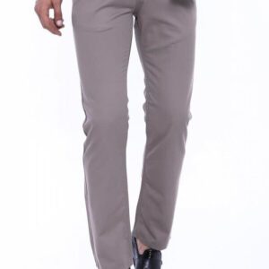Trimmed Pockets Plain Slim Fit Beige Men Pants - Wessi
