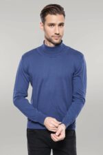Turtleneck Blue Sweater