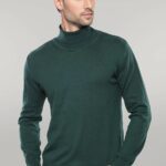 Turtleneck Green Men Sweater - Wessi