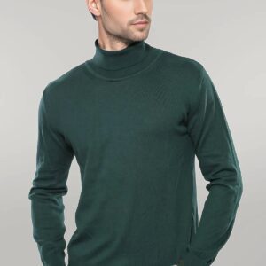 Turtleneck Green Men Sweater - Wessi