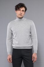 Turtleneck Grey Men Sweater