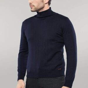 Turtleneck Navy Blue Sweater | Wessi