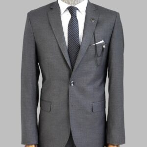 Two Buttons Two Piece Grey Men Suit - Wessi