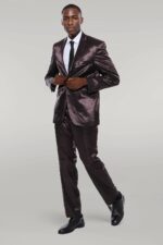 Two-Buttons-Two-Piece-Slim-Fit-Satin-Brown-Men-Suit-1