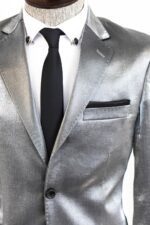 Two-Buttons-Two-Piece-Slim-Fit-Satin-Grey-Men-Suit-1