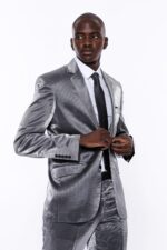 Two-Buttons-Two-Piece-Slim-Fit-Satin-Grey-Men-Suit-2