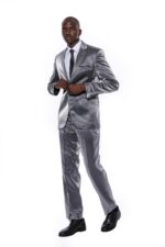 Two-Buttons-Two-Piece-Slim-Fit-Satin-Grey-Men-Suit-4