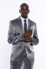 Two-Buttons-Two-Piece-Slim-Fit-Satin-Grey-Men-Suit-5
