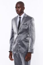 Two-Buttons-Two-Piece-Slim-Fit-Satin-Grey-Men-Suit-7